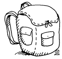 This is a clip art image of a backpack. 