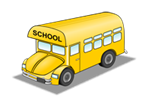 This is a clip art image of a school bus. 