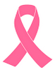 This is a clip art image of a pink cancer ribbon. 